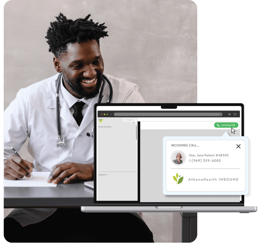 healthcare worker using webpop integration